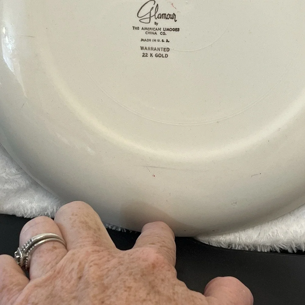 Glamour American Limoges Plate Daughters Of America Holy Bible 22K Gold Trim USA